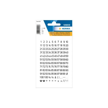 Herma Stickers Étiquettes chiffres 5 mm 1-100 2 Pièce/s, Noir Herma Stickers Étiquettes chiffres 5 mm 1-100 2 Pièce/s, Noir