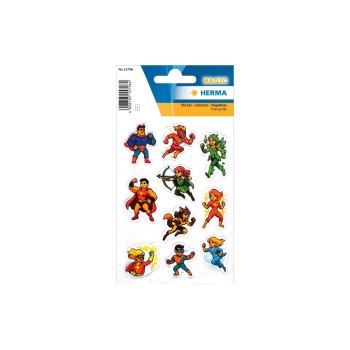 Herma Sticker Superhelden Transpuffy, 1 Blatt, 10 Sticker, selbstklebend