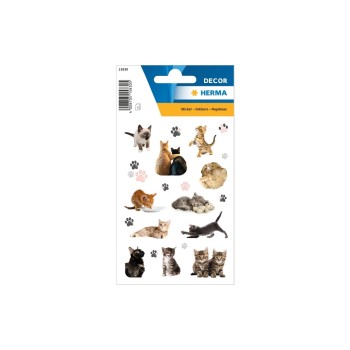 Herma Sticker Fröhliche Katzenkinder, 3 Blatt, 63 Sticker, selbstklebend