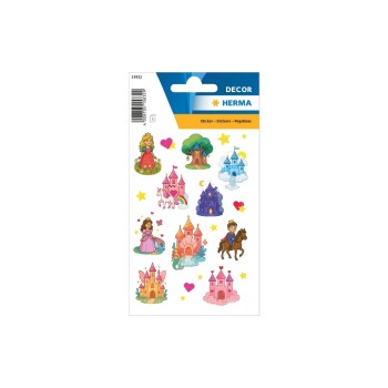 Herma Sticker Märchenschlösser beglimmert, 2 Bllatt, 34 Sticker, selbstklebend