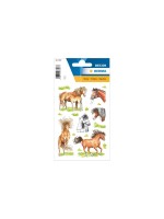 Herma Stickers Chevaux dessinés 3 feuilles, 18 autocollants