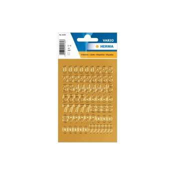 HERMA Zahlen, 0-9 12 mm Folie gold 1 Bl. HERMA Zahlen, 0-9 12 mm Folie gold 1 Bl.