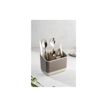 Hermia Abtropbehälter Besteck Beige, Plastik, 16.5x10x14 cm