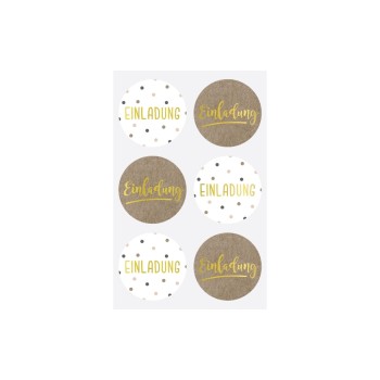 Heyda Autocollant à motif Invitation 4 feuilles de 6 autocollants chacune