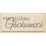 Heyda Motivstempel Herzlichen Glückwunsch, Grösse: 6.5 x 2.3 cm