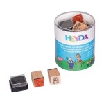 Heyda Kits de tampons à motifs Ferme/Chevaux, Brun/Orange