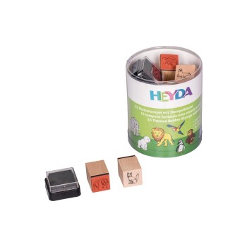 Heyda Kits de tampons à motifs animaux de zoo, brun; orange Heyda Kits de tampons à motifs animaux de zoo, brun; orange