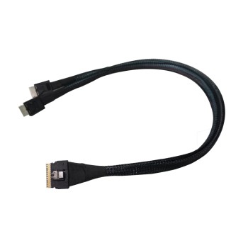 Highpoint U.2 NVME SFF-8654 - 2xSFF-8611, 0.5m cable, Anschluss an Oculink Backplane