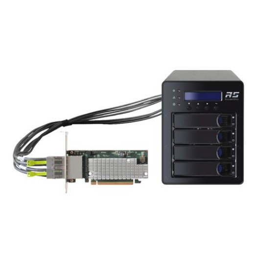 Highpoint SSD6540 NVME RAID-StorageSolution, PCI-Ex16, 2xSFF-8644 Kabel, U.2 4-Bay Case