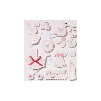 Hobbyfun 3D-Sticker Babygirl, 1 Bogen à 12 x 14 cm Hobbyfun 3D-Sticker Babygirl, 1 Bogen à 12 x 14 cm