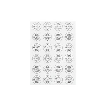 HobbyFun Autocollant à motif Mr. & Mrs. 1 feuille
