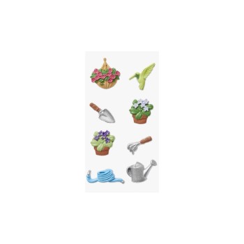 Hobbyfun 3D-Sticker Garten, 2.5 cm, 8 Stück, with Klebepunkten Hobbyfun 3D-Sticker Garten, 2.5 cm, 8 Stück, with Klebepunkten
