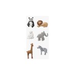 HobbyFun Autocollant 3D Animaux avec point de colle 6 pièces