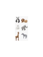 Hobbyfun 3D-Sticker Afrika-Tiere, 2.5 cm, 6 Stück, mit Klebepunkten