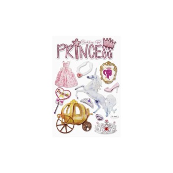 HobbyFun Autocollant à motif Princesse 1 feuille