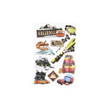 HobbyFun Autocollant à motif Sports d'hiver 1 feuille