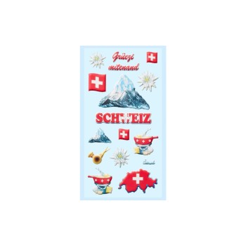 HobbyFun Autocollant à motif Suisse 1 feuille