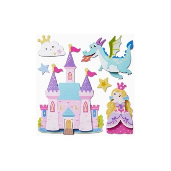 HobbyFun Autocollant 3D Princesse 1 feuille