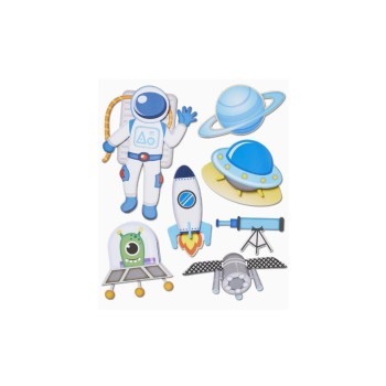 HobbyFun Autocollant 3D Voyage dans l'espace 1 feuille
