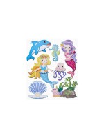Hobbyfun XXL-Sticker 3D Meerjungfrau, Bogen ca. 30 x 30 cm