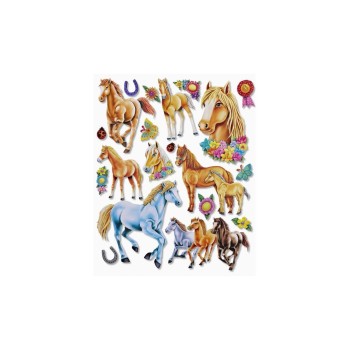 HobbyFun Autocollant 3D Chevaux 1 feuille