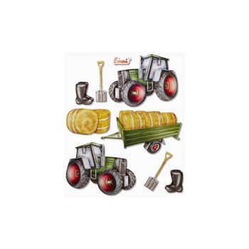 HobbyFun Autocollant 3D Tracteur 1 feuille