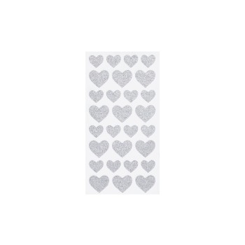 Hobbyfun Sticker Glitzer, Herz silver Hobbyfun Sticker Glitzer, Herz silver