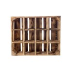 Holz Zollhaus Range-bouteilles Vintage pour 12 bouteilles, pin flambé