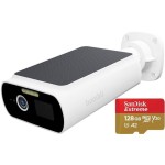 hombli Caméra réseau Caméra solaire intelligente 128 Go, blanc