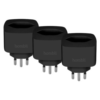 Hombli Smart Swiss Socket S+, Matter, Promo Pack 2+1, black 