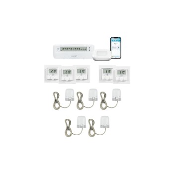 Homematic IP 5 Räume Fussboden Kit, 5x Wandthermo 5x Stellantrieb Acces2 Aktor