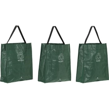 House Doctor Sac de recyclage HDRecycle, 38 x 15 x 44 cm, vert, lot de 3