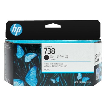 HP Tinte Nr. 738 - Black (498N4A), DesignJet T850, T950, 130ml