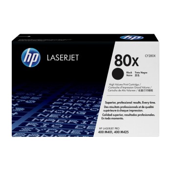 Toner CF280X / 80A schwarz, 6900 Seiten, LaserJet Pro 400 / M401D Toner CF280X / 80A schwarz, 6900 Seiten, LaserJet Pro 400 / M401D
