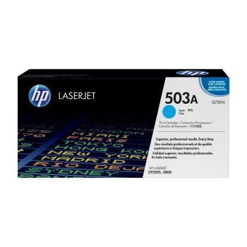 HP Toner 503A - Cyan (Q7581A), environ 6'000 pages HP Toner 503A - Cyan (Q7581A), environ 6'000 pages