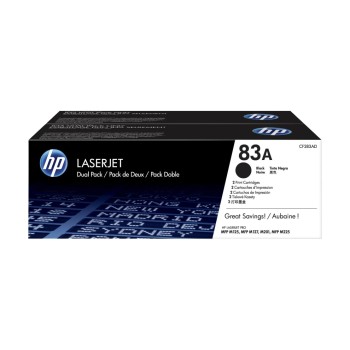 HP Toner 83A - Black 2er-Pack (CF283AD), Seitenkapazität 2x ~ 1'500 Seiten HP Toner 83A - Black 2er-Pack (CF283AD), Seitenkapazität 2x ~ 1'500 Seiten