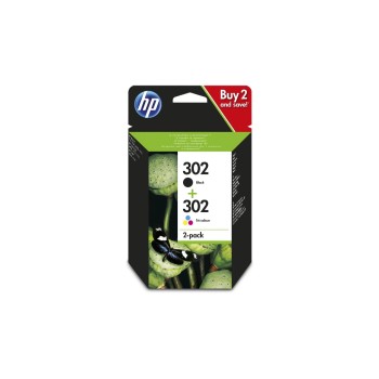 HP Combopack Nr. 302 Black + CMY X4D37AE, 3,5/4 ml,  about 190/165 pages HP Combopack Nr. 302 Black + CMY X4D37AE, 3,5/4 ml,  about 190/165 pages