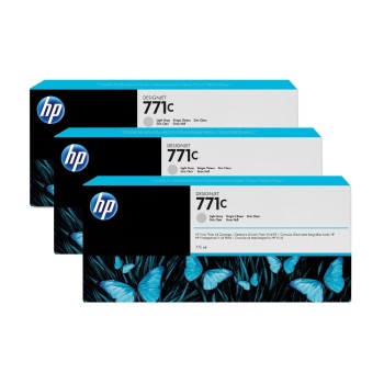 HP Encre Nr. 771C (B6Y38A) Light Grey (paquet de 3) HP Encre Nr. 771C (B6Y38A) Light Grey (paquet de 3)