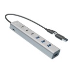i-tec Hub USB USB-C/USB-A, métal, 3x USB-C, 4x USB-A