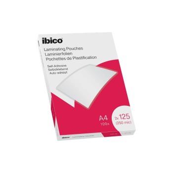 Ibico Laminierfolie A4, 125 mic, 100 Stück, glänzend, adhesive Ibico Laminierfolie A4, 125 mic, 100 Stück, glänzend, adhesive
