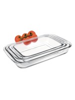 Ibili Services de plats en cocotte 3 pièces, Angulaire, Transparent