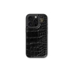 Ideal of Sweden Coque arrière Croco iPhone 16 Pro Max Noir