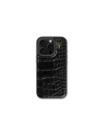 Ideal of Sweden Coque arrière Croco iPhone 16 Pro Max Noir