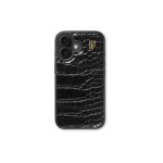 Ideal of Sweden Coque arrière Croco iPhone 16 Noir