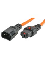IECLock Netzkabel 2.0m orange, IECLock C13 - C14, 3x1.0mm2, H05VV-F