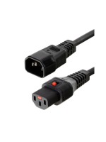 IECLock Power cord 3.0m black, IECLock C13 - C14, 3x1.0mm2, H05VV-F