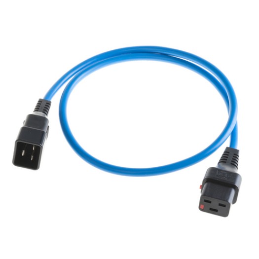 IECLock Netzcâble 1.0m bleu, IECLock C19 - C20, 3x1.5mm2, H05VV-F