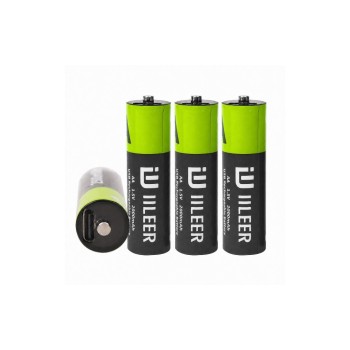 IILEER Piles rechargeables au lithium AA 2000 mAh, 4 Pièce/s IILEER Piles rechargeables au lithium AA 2000 mAh, 4 Pièce/s