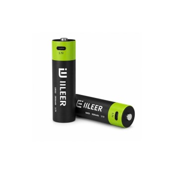 IILEER IILEER 18650 Batteries rechargeables au lithium 2000 mAh, lot de 2 IILEER IILEER 18650 Batteries rechargeables au lithium 2000 mAh, lot de 2