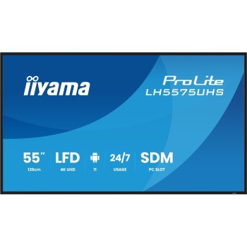 Iiyama LH5575UHS-B2AG, 55, IPS, UHD, 500cd, SDM, DPOut, Android Iiyama LH5575UHS-B2AG, 55, IPS, UHD, 500cd, SDM, DPOut, Android